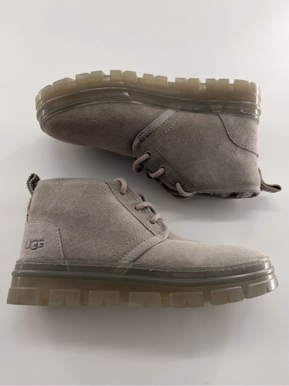Ugg Neumel Ankle Boots Campfire Grey Lace Up Women’s SZ 6 Suede
